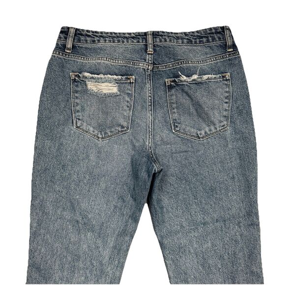 Flying Monkey Crop Jeans Womens 29 High Rise Distressed Blue Measures 30 x 24 - Picture 8 of 9
